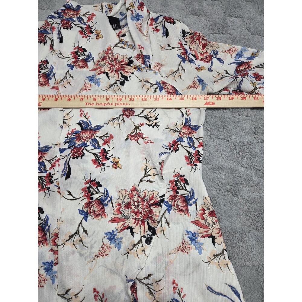 Kaii Los Angeles Top Women Small White Floral 3/4 Sleeve Cardigan - Picture 6 of 14